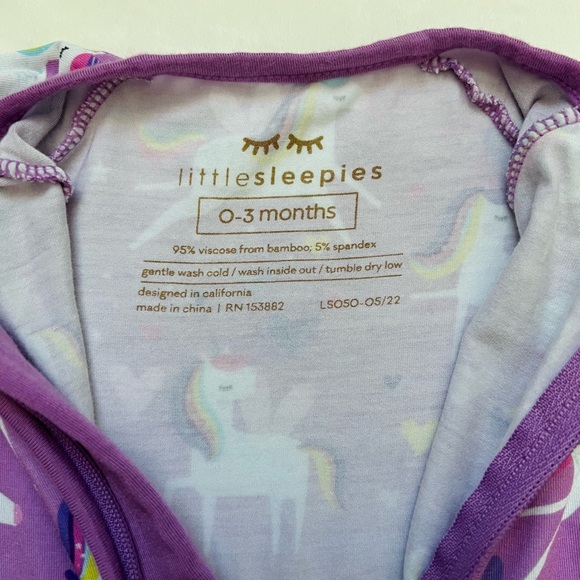 Little Sleepies Sienna’s Unicorns Zippy 0-3 months - Picture 2 of 5